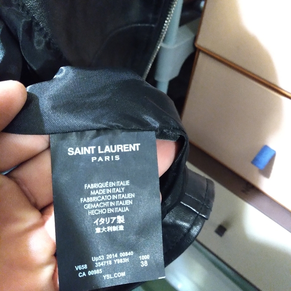 Saint Laurent Leather Biker Jacket Size 38 - Picture 9 of 12